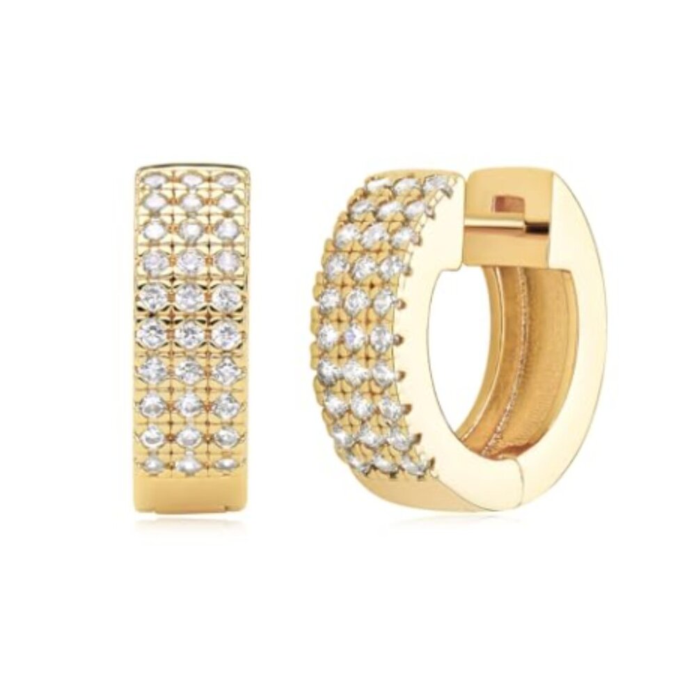 Lightweight cult gaia 14k Gold plated Earrings Elegant Chunky Hoops